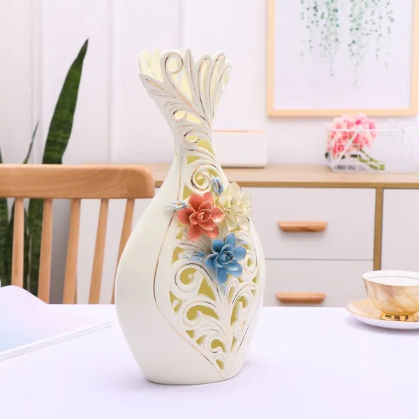 European Creative Large Ceramic Vase Gild Modern Simple For Showroom Table Decor photo-3