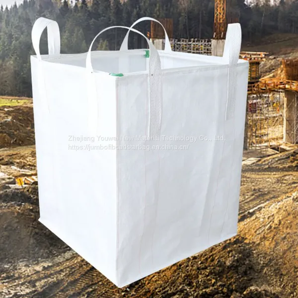 China Supplier 100% Virgin PP Bulk Bag White Color Cross Corner Loops photo-3