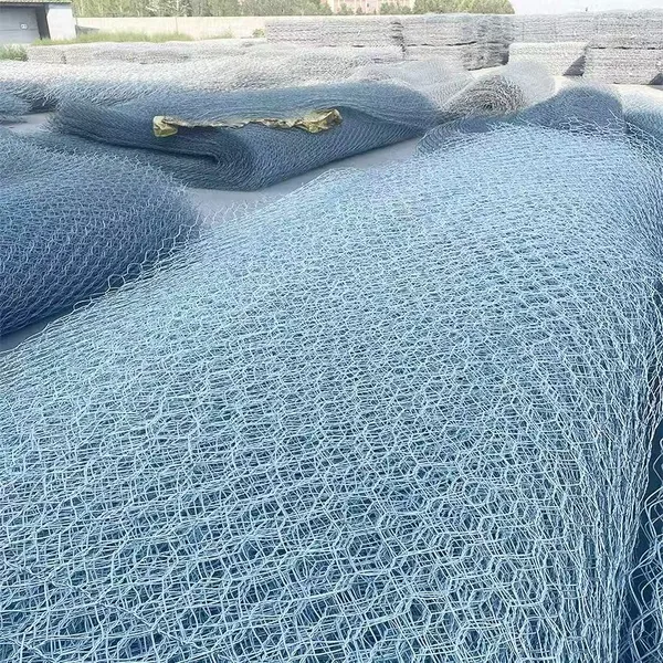 Gabion mesh manufacturer with large stock of hot-dip galvanized low-carbon steel wire mesh for river management,