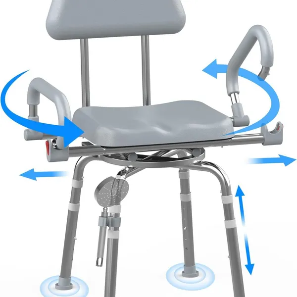 Sliding Shower Chair 360 Rotating Transfer Bench photo-2