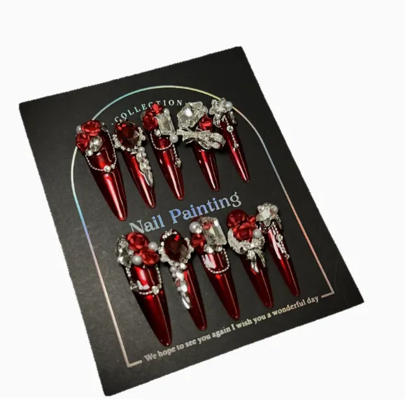 Gel Polish Cat Eye Press-on Nails Extension Set in Vibrant Colors