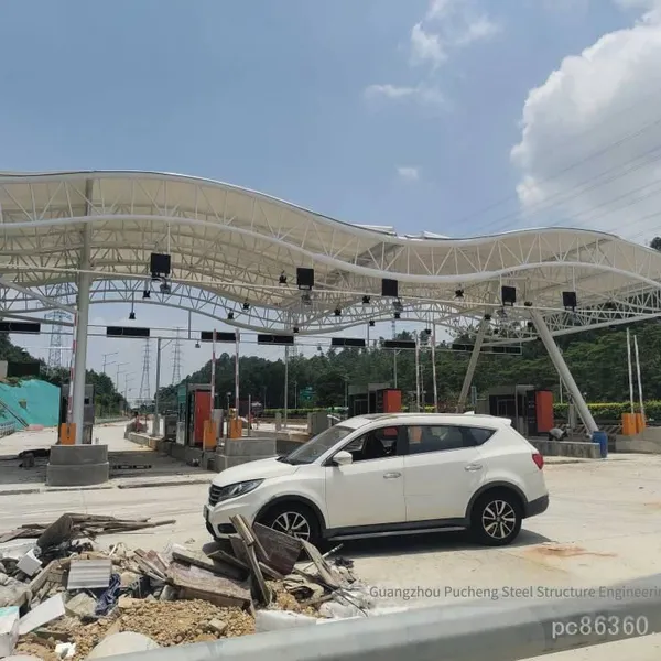 Highway Toll Station Canopies, Gas Station Canopies, Charging Station Rain Shelters, Large - Span Grid Roof Wind and Rain Shelters, Using Bolt - Ball Grid Structure With Low Prices photo-4