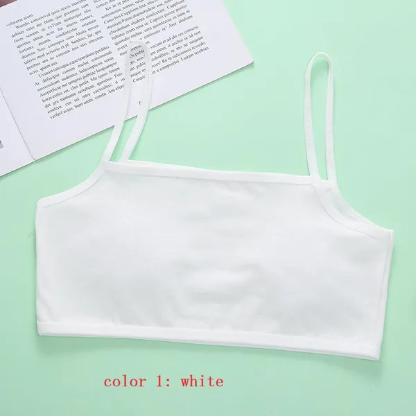 New girls solid color camisole vest wrapped around the chest, single-layer cotton underwear during development period