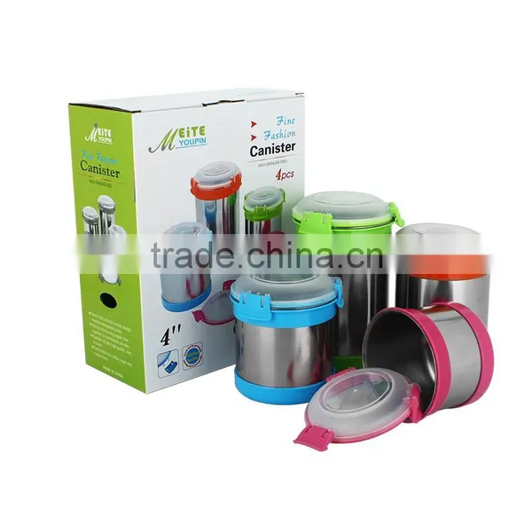 2016 New Product Colorful Kitchen Stainless Steel Canister Sets With Airtigh Lids photo-5