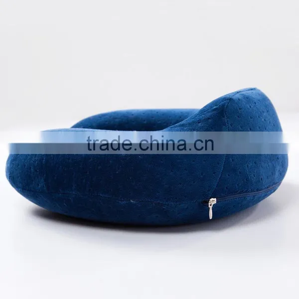 High Quality Velvet Memory Foam Travel Neck Pillow for Airplane and Car photo-5