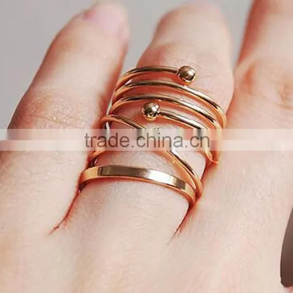 Gold ARMOR With MIDI Statement RING Metal SET photo-4