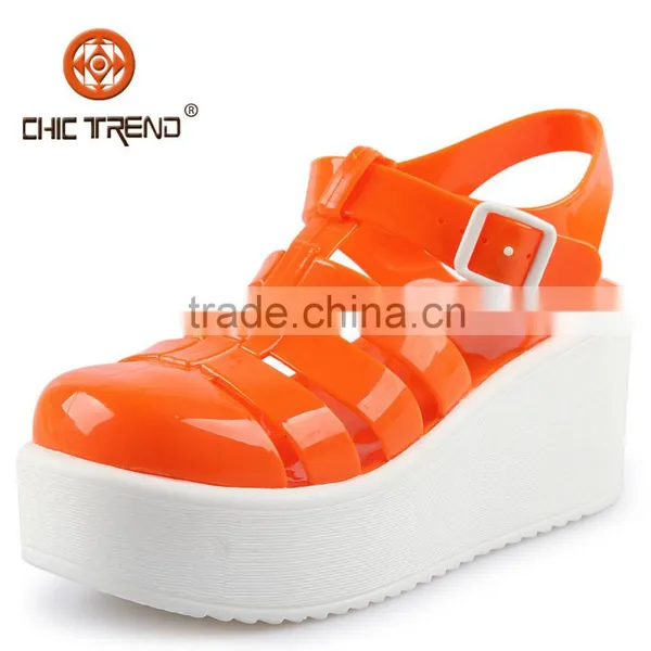 2015 Ladies Fashion Shoes Roman Shoes Crystal Jelly Sandals Plastic Pvc Woman Shoes