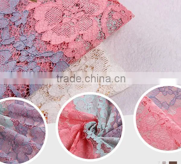 Most Popular Wholesale French Lace Fabric 2016 for Wedding Embroidered French Tulle Lace Fabric photo-6