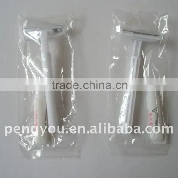 white plastic shaving razor for hotel disposable shaving razor
