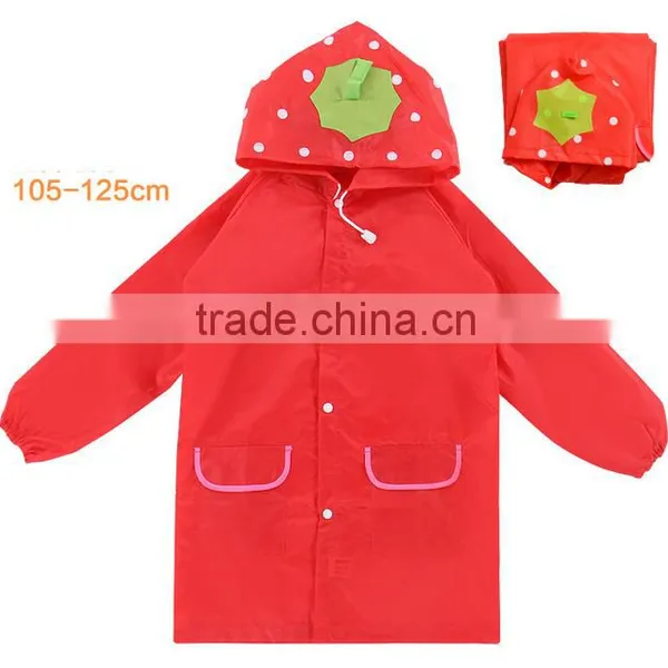 PU Fabric Beautiful Kids Rain Jacket Waterproof Wholesale photo-4
