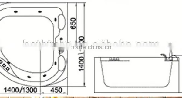 CUPC Wall-aganist Bathtub,wall Against Freestanding,elegant Acrylic Whirlpool Massage Bathtub photo-2