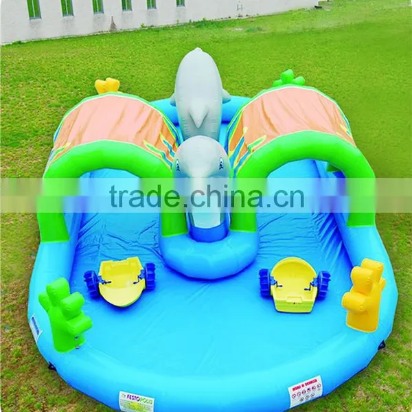 Cheer Amusement Children Indoor Inflatable Water Game - Inflatable Airtight Dolphin Pool photo-2