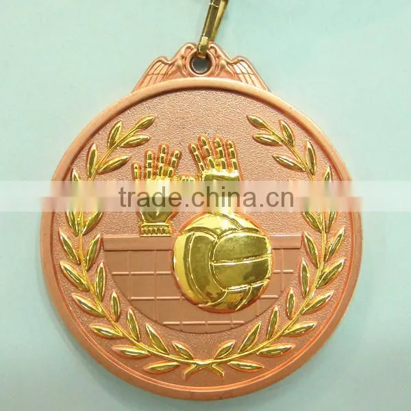 High Quality Copper Plated Sports Basketball Metal Medal