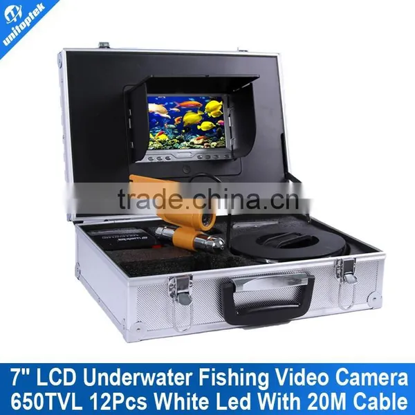 20m Cable Underwater Fish Camera With 7 Inch LCD Underwater Fishing Camera HD 12Pcs White Leds Fish Finder Camera