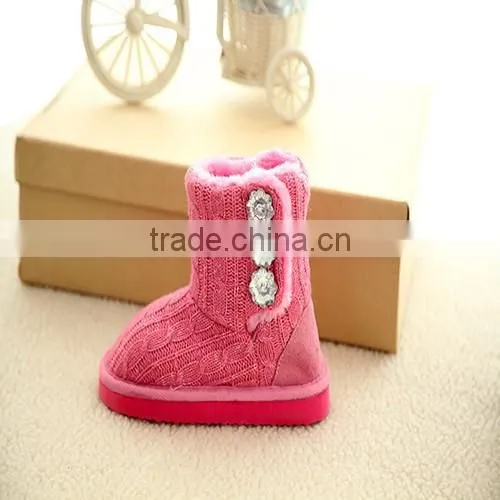 Crochet Knitting Cheap Indoor Outdoor Pink Baby Shoes for Girls photo-2