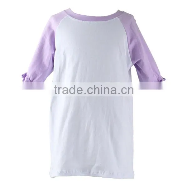 2016 Fashion Infant, Toddler, Children Clothing Cotton Ruffle Raglan Shirt 3/4 Sleeve Casual Shirt photo-2