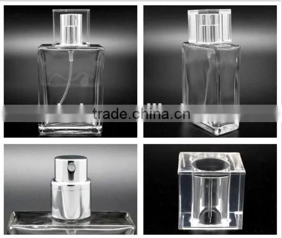 30 ml Transparent Glass Flat Square Card 13 mm Bayonet Body Spray Perfume Bottles photo-2