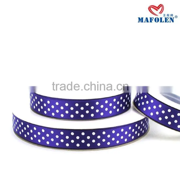 Wholesale Best Quality Polyester Dot Custom Woven Print Satin Ribbon for Gift Packing photo-4