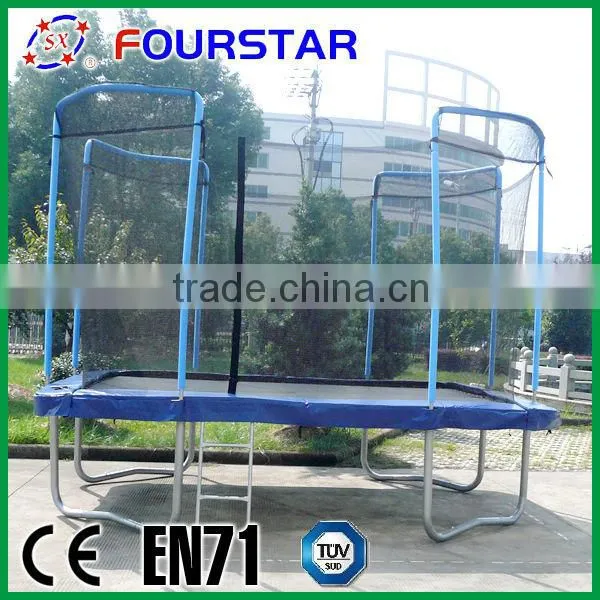 2015 Hot Sale Fourstar Outdoor Square Bungee Trampoline Has Safety Net With Low Price and High Quatity