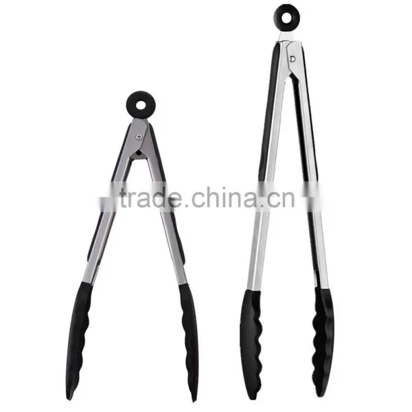 Manufacture of China Cheap Price Cooking Tools Silicone Stainless Steel 430 Handle BBQ Tong photo-3