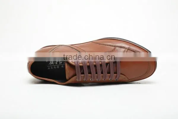 China New High Quality Breathable Lace-up Brown Casual Tall Men Shoes photo-5