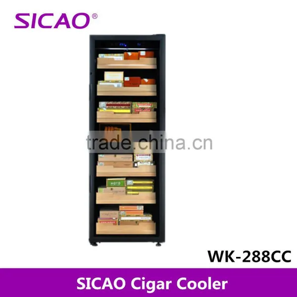 Setting humidity touch panel control humidor for cigars