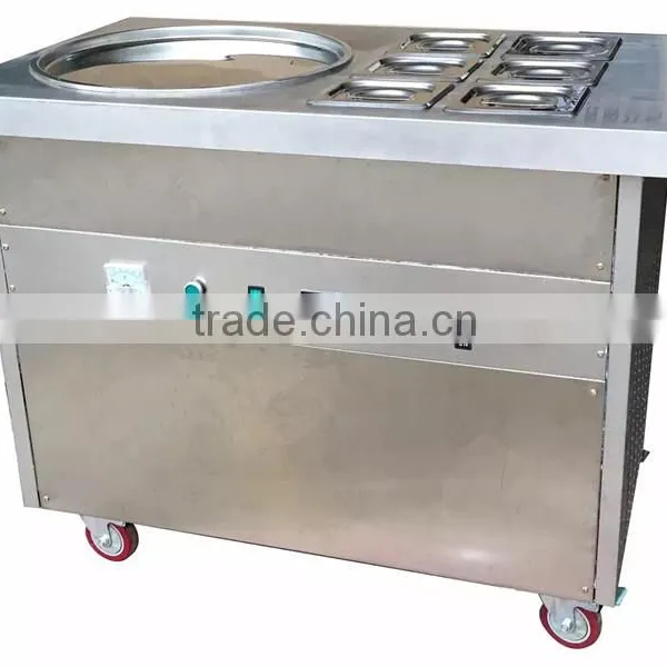 Thailand Single Round Pan Rolled Fried Ice Cream Making Machine/Flat Pan Fried Ice Cream Machine/Single Pan Rolled Fried Ice Cr photo-2