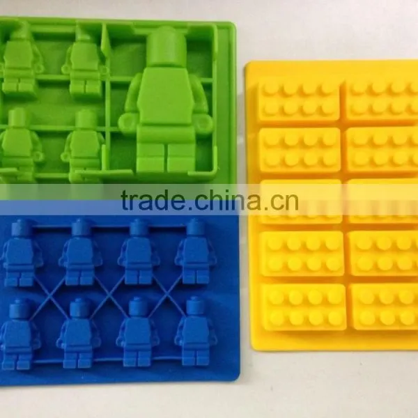 Hestia Wholesale BPA Free FDA Food Grade Non Stick Lego Minifigures Cartoon Characters Lego Bricks Silicone Ice Cream Ice Maker