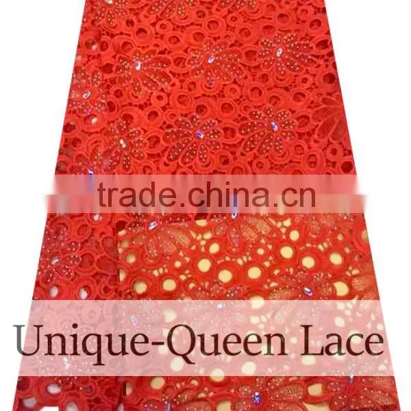 2016 New Design Wedding Green Nigeria Guipure Cord African Lace Fabric /green Cord Lace Fabric photo-2