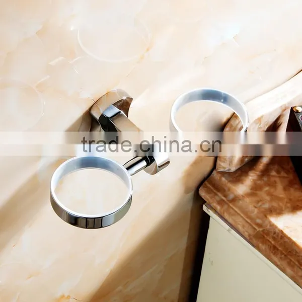 Bathroom Accessory With Brass Double Cup Holder for Hotel Family Use. photo-4