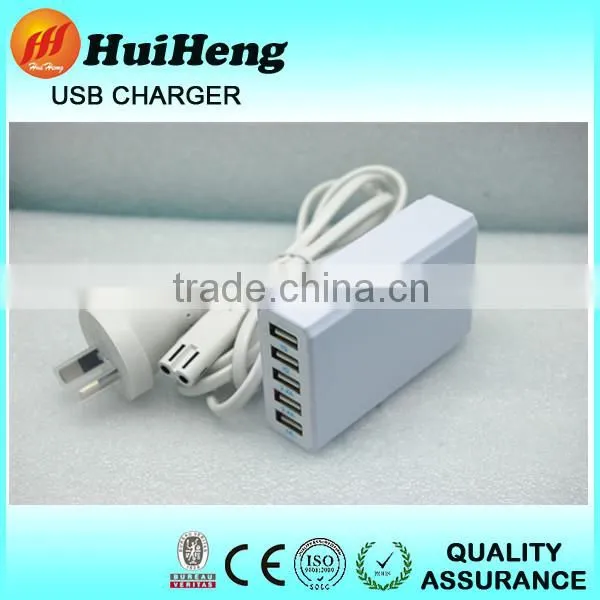 Fireproof 7A 5 Port Desktop Phone Charger,fireproof Mobile Phone Charger