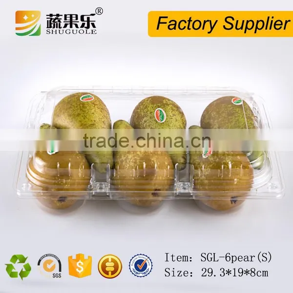 PET Disposable Pear Packaging Box for 6 Packs Fruit photo-3