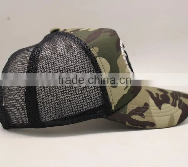 Custom Snapback Trucker Hats and Caps/wholesale Embroidered Camo Mesh 5 Panel Hat photo-5