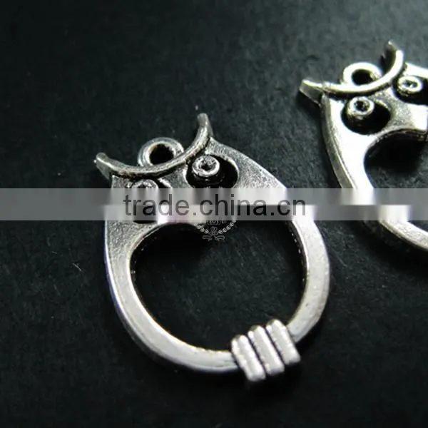 23*16MM Antiqued Silver Plated Hollow Owl Charm DIY Pendant Charm Supplies 1820276 photo-3