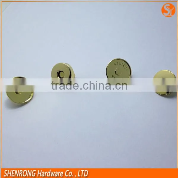 Bags Accessories 18mm Full Cover Round Metal Magnetic Snap Button Gold Color photo-4