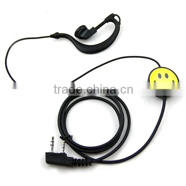 Wired Ptt Buttom Black Clear Sound Made in China Walkie Talkie Mini Earpiece