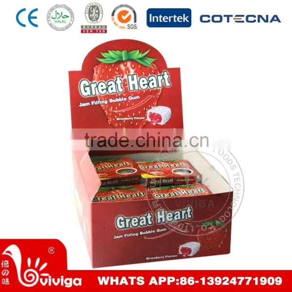 3.6g Sweet Cube Fruit Great Heart Center Fill Bubble Gum photo-5