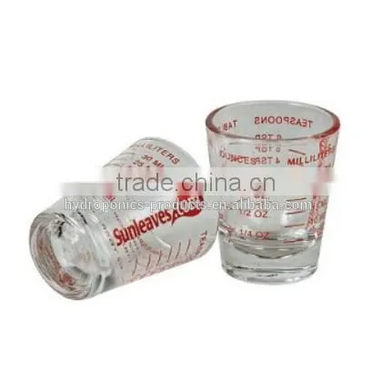 measuring shot glass, plant measuring shot glass, hydroponics