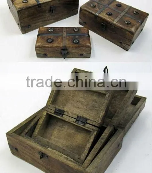 Wooden Pirate Treasure Chest Boxes/ Gift Boxes