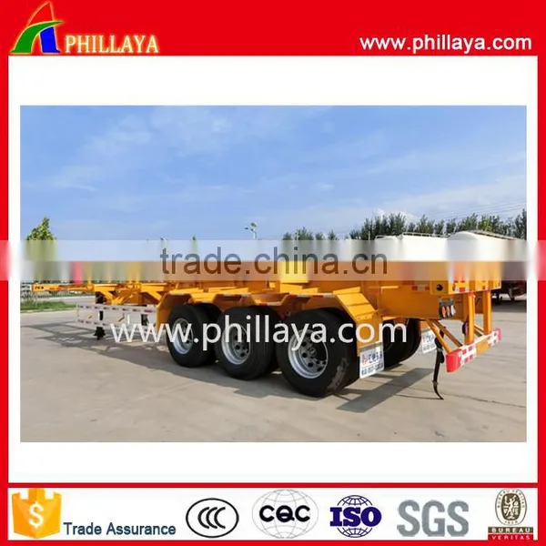 Low Price Container Transport Good Design Tri Axle 20ft 40ft Skeleton Trailer Price in India photo-4