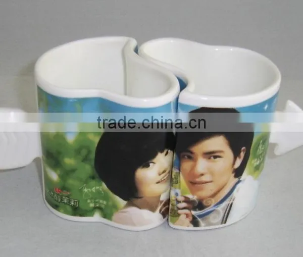 Heart Shape Ceramic Mug With Handle Heart Shape Drinking Mug photo-5
