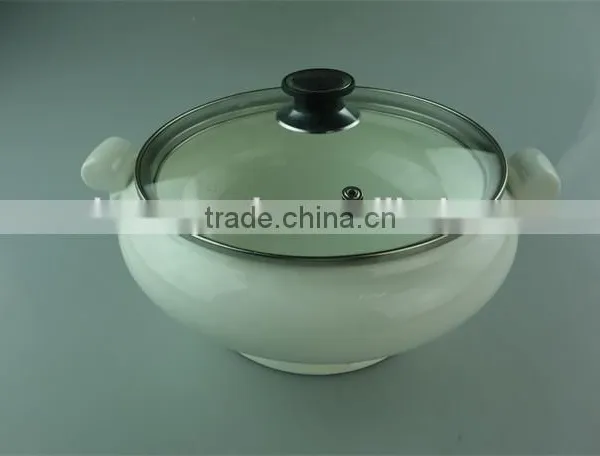 Cheap Magnesian Ivory White Porcelain Soup Tureen With Glass Lid photo-2