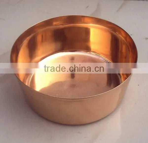 HAND MADE 100% PURE COPPER ICE BOWL, SOLID COPPER PET FEED BOWL