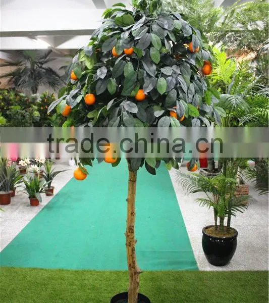 Home Gardens for Curtain Hotel Decoration 200cm Height Making Artificial Live Plastic Green Orange Bonsai Tree EZZPZ06 0302 photo-6