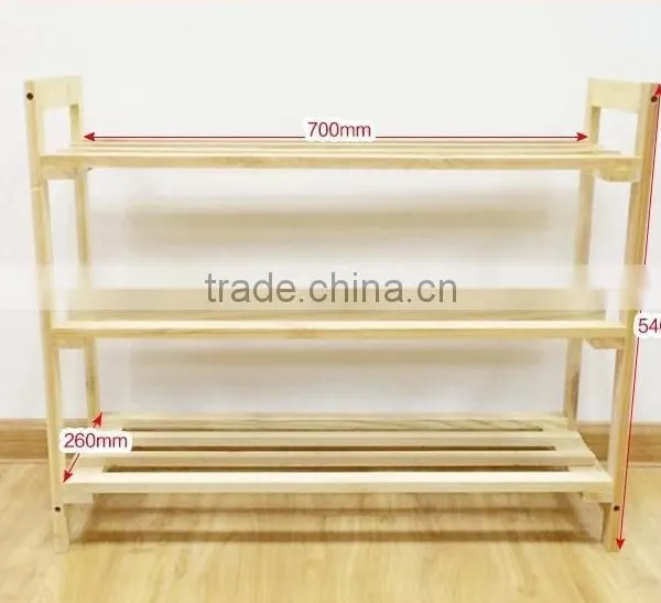 Long Wooden Shoe Retail Store Display Stand Rack Unit photo-3