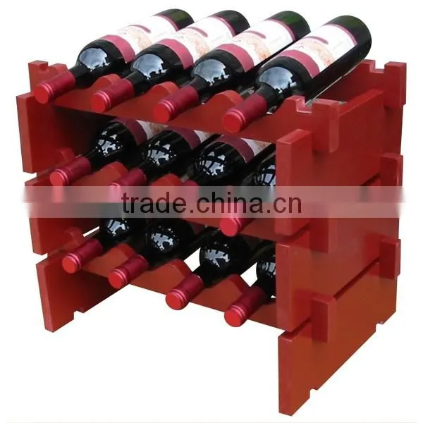 Multiple Red Wood Wine Rack,wood Display Rack