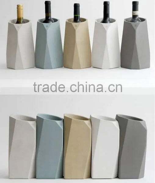 Wholesale Kitchen Barrel Cement Red Wine Holder Concrete Ice Bucket photo-2
