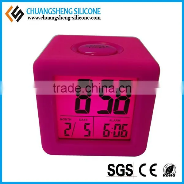 Cube Shaped Silicone Time Clock, Digital Table Clock, Anti-broken Alarm Clock photo-6