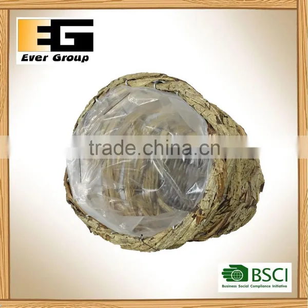 Outdoor Round Natural Rattan Gardening Flowerpot photo-2