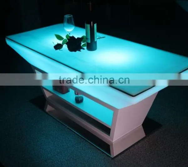 Stainless Steel Leg Illuminate Small Party Led Bar Counter With IR Remote Control photo-5